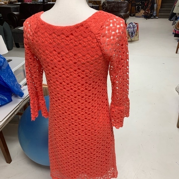 Rabbit Rabbit Rabbit tangerine midi dress size 6 18in pit anthropologie Easter - Picture 2 of 5